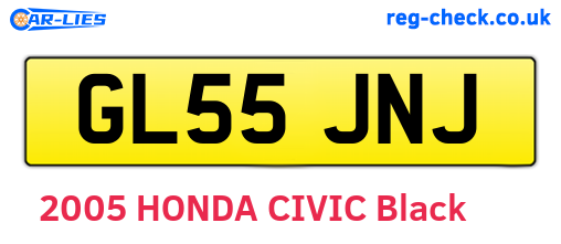 GL55JNJ are the vehicle registration plates.