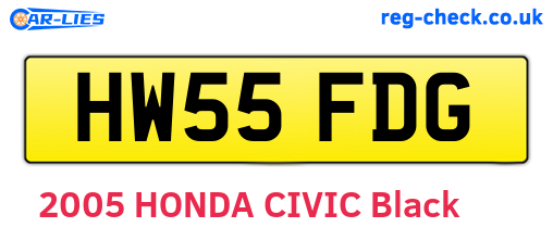 HW55FDG are the vehicle registration plates.