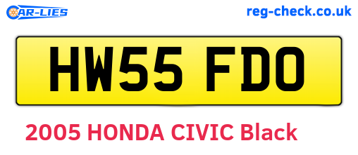 HW55FDO are the vehicle registration plates.