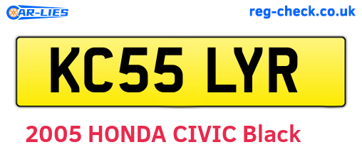 KC55LYR are the vehicle registration plates.