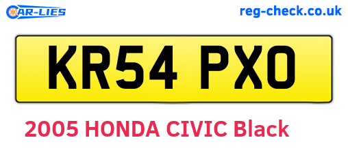 KR54PXO are the vehicle registration plates.