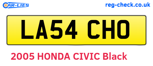 LA54CHO are the vehicle registration plates.