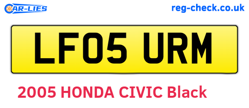 LF05URM are the vehicle registration plates.