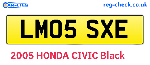 LM05SXE are the vehicle registration plates.