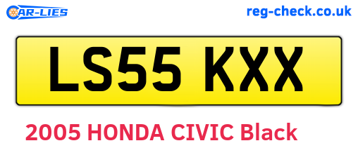 LS55KXX are the vehicle registration plates.