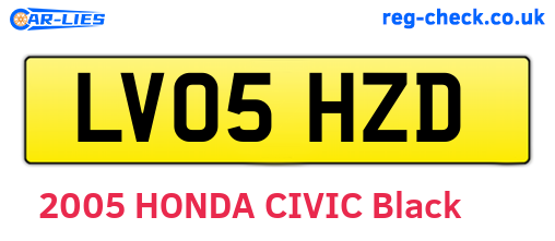 LV05HZD are the vehicle registration plates.