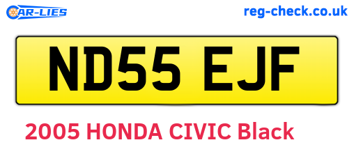ND55EJF are the vehicle registration plates.