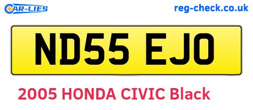 ND55EJO are the vehicle registration plates.