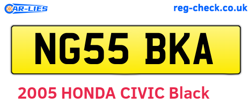 NG55BKA are the vehicle registration plates.
