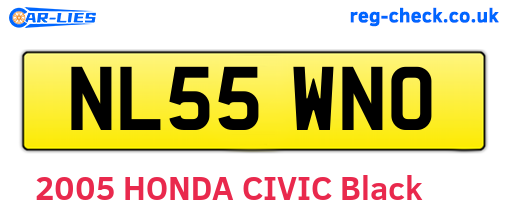 NL55WNO are the vehicle registration plates.