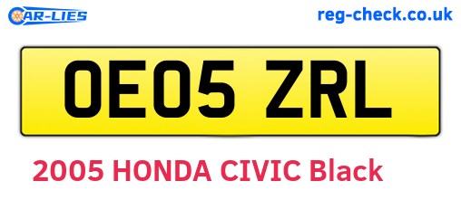 OE05ZRL are the vehicle registration plates.