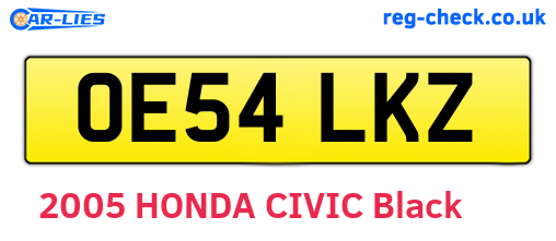 OE54LKZ are the vehicle registration plates.