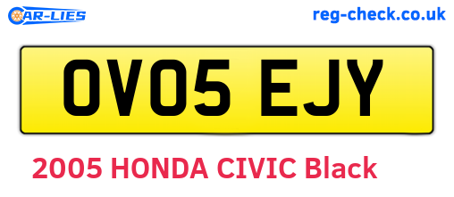 OV05EJY are the vehicle registration plates.
