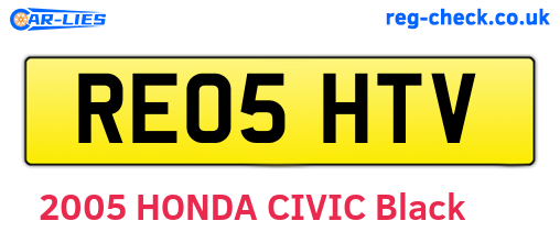 RE05HTV are the vehicle registration plates.