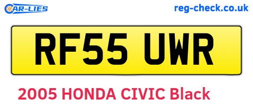 RF55UWR are the vehicle registration plates.