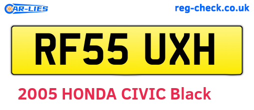 RF55UXH are the vehicle registration plates.