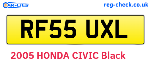 RF55UXL are the vehicle registration plates.