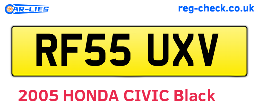 RF55UXV are the vehicle registration plates.