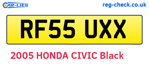 RF55UXX are the vehicle registration plates.