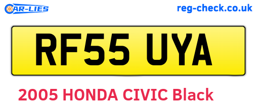 RF55UYA are the vehicle registration plates.