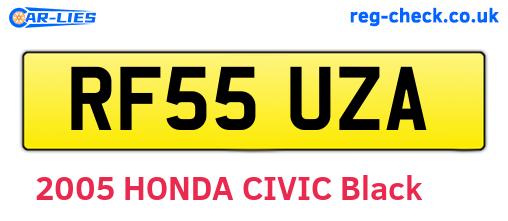 RF55UZA are the vehicle registration plates.