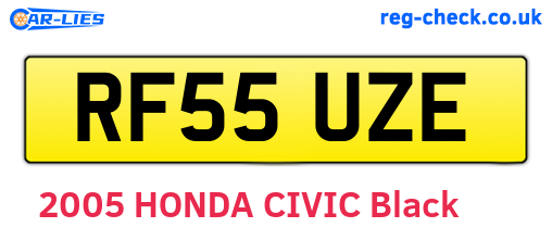 RF55UZE are the vehicle registration plates.