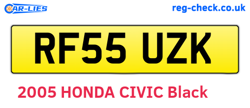 RF55UZK are the vehicle registration plates.