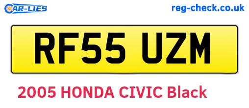RF55UZM are the vehicle registration plates.