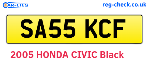 SA55KCF are the vehicle registration plates.