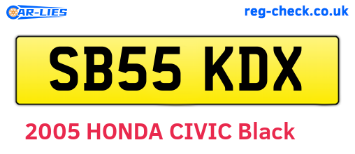 SB55KDX are the vehicle registration plates.