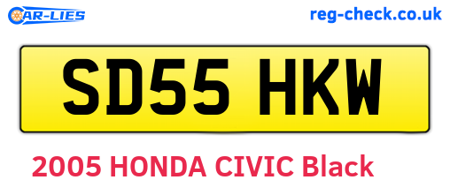 SD55HKW are the vehicle registration plates.