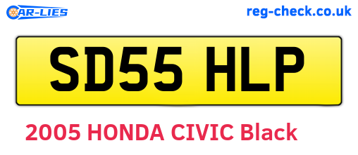 SD55HLP are the vehicle registration plates.