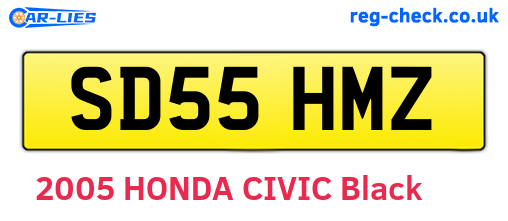 SD55HMZ are the vehicle registration plates.