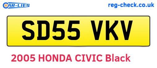 SD55VKV are the vehicle registration plates.