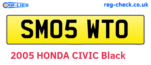 SM05WTO are the vehicle registration plates.