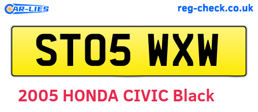 ST05WXW are the vehicle registration plates.