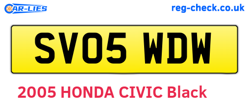 SV05WDW are the vehicle registration plates.