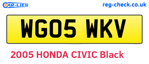 WG05WKV are the vehicle registration plates.