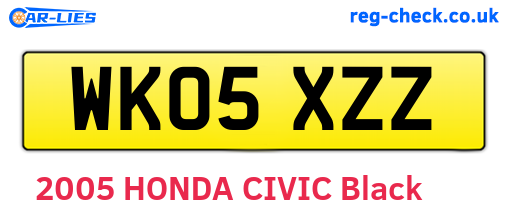 WK05XZZ are the vehicle registration plates.