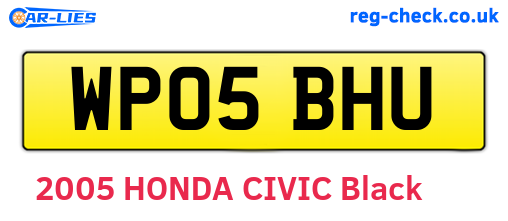 WP05BHU are the vehicle registration plates.