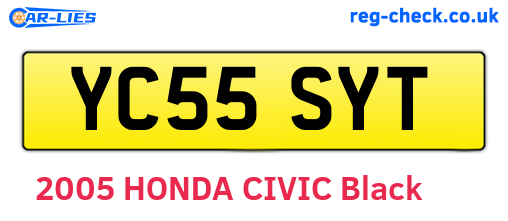 YC55SYT are the vehicle registration plates.