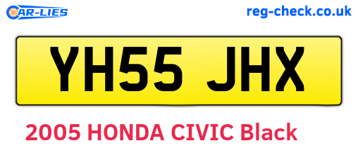 YH55JHX are the vehicle registration plates.