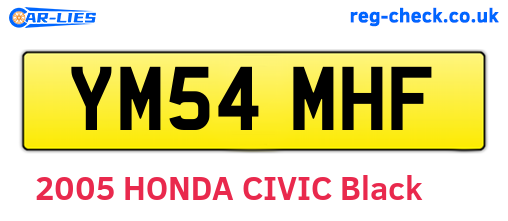 YM54MHF are the vehicle registration plates.