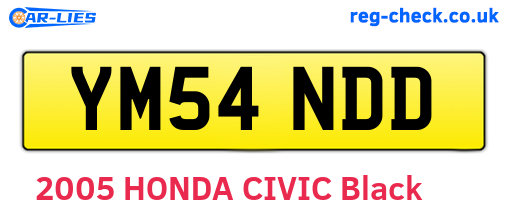 YM54NDD are the vehicle registration plates.