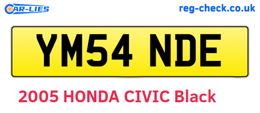 YM54NDE are the vehicle registration plates.