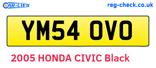 YM54OVO are the vehicle registration plates.