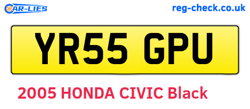 YR55GPU are the vehicle registration plates.
