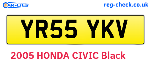 YR55YKV are the vehicle registration plates.