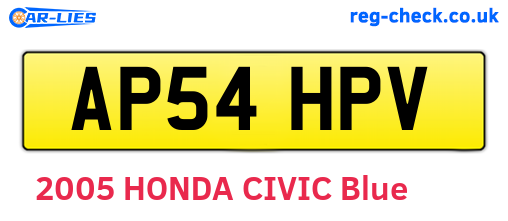 AP54HPV are the vehicle registration plates.