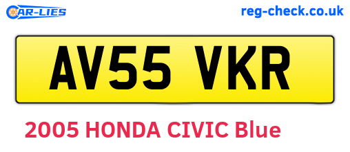 AV55VKR are the vehicle registration plates.